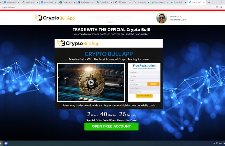 crypto-bull app liknande webbplatslayouter