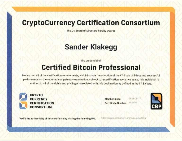 Certified Bitcoin Professional (CBP)
